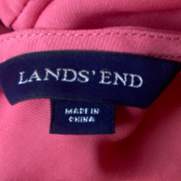 Lands' End Cowl Neck Blouse Sz 26W Rose Pink Chiffon Office Professional Tunic - Picture 11 of 14